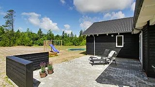 Terrasse von Filsø Poolhusidyll