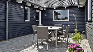 Terrasse von Skovbrynet Poolhus