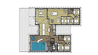 Grundriss von Blåbjerg Poolhus
