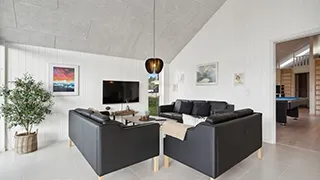 Wohnzimmer von Hviddal Poolhus
