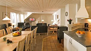 Wohnzimmer von Sønderho Poolhus