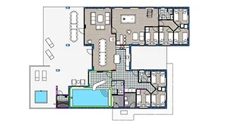 Grundriss von Poolhus Tvismark