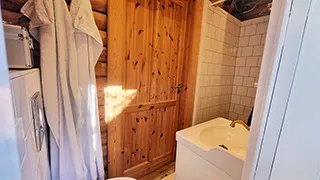 Badezimmer in Hejlsminde Bjælkehus