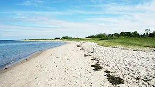 Strand in der Nähe von Aarøsund Poolhus