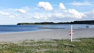 Strand in der Nähe von Feriehus Lærkemose