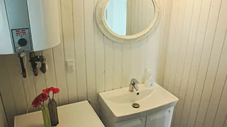 Badezimmer in Strandhus Jørgensen