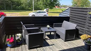 Terrasse von Drei Terrassen Strandhus