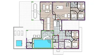 Grundriss von Poolhus Hasmark