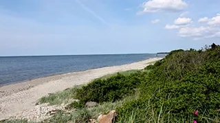 Strand in der Nähe von Sommerfugl Poolhus