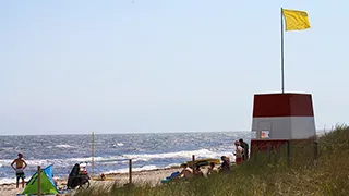 Strand in der Nähe von Krage Aktivhus