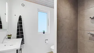 Badezimmer in Aktivitätshaus Møns Klint