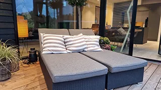 Terrasse von Sommerhus Velvære