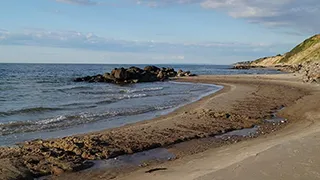 Strand in der Nähe von Linde Poolhus