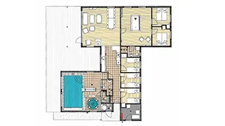 Grundriss von Vipstjerte Poolhus