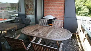 Terrasse von Ferienwohnung Wassersleben