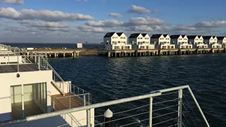 Blick auf die Landschaft von Höckerschwan Schwimmendes Haus