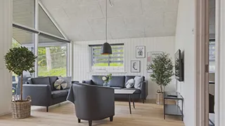 Wohnzimmer von Waren Poolhaus