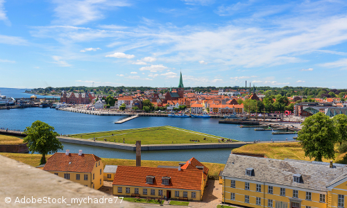 Blick auf das historische Stadtzentrum von Helsingør